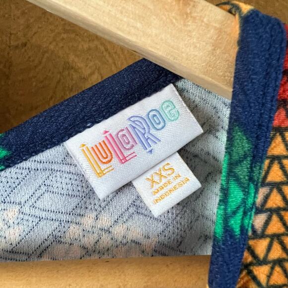 LULAROE | Amelia Dress Navy Sunflower Short Sleeve Pockets Midi Stretchy XXS‎ - Picture 8 of 10